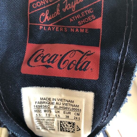 CONVERSE KITH COCA COLA Canvas Sneakers 7.5 NWOT - Picture 7 of 8